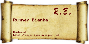 Rubner Bianka névjegykártya